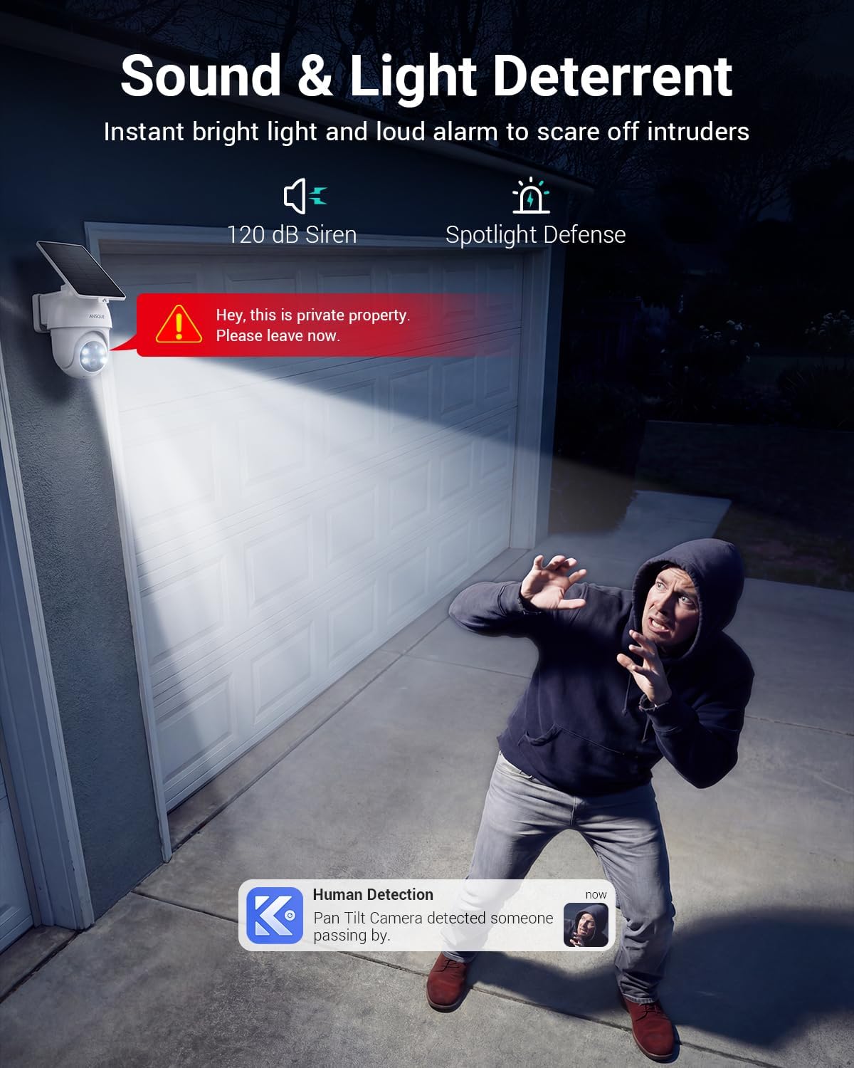 Security Cameras Wireless Outdoor Home System, 4 Camera Kit, No Subscription Fees, Solar Powered, Local Storage, 365-Day Battery Life, 360°PTZ Surveillance, Auto Tracking, 2K Color Night Vision - Image 7