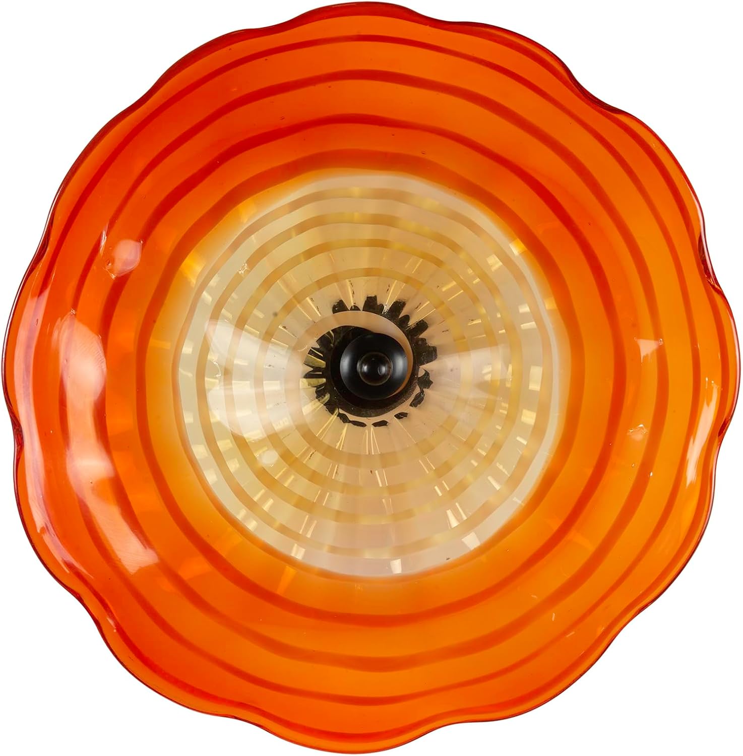 Dale Tiffany AW23013-D8 Hand Blown Flower Art Glass Wall Decor with Wall Mounting Bracket, Sprito, Multi-Color, 8-Inch Diameter