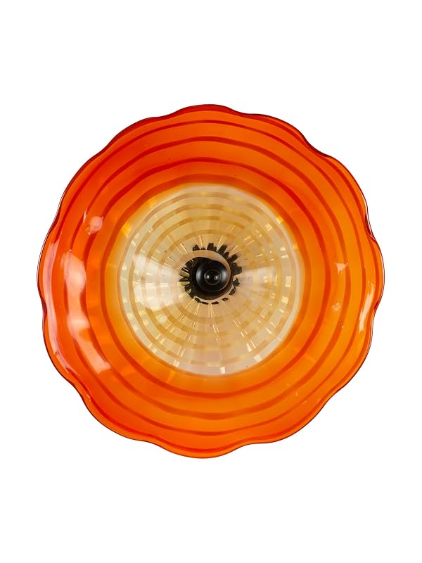 Dale Tiffany AW23020-D12 Hand Blown Flower Art Glass Wall Decor with Wall Mounting Bracket, Merida, Multi-Color, 12-Inch Diameter by Dale Tiffany - Used condition - US$33.96