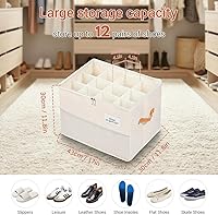 Vista 4 de Shoe Organizer for Closet, Foldable Shoe Box Storage Containers with Clear Cover, Smooth Zipper, Reinforced Handles and Bottom Support, Space Saving