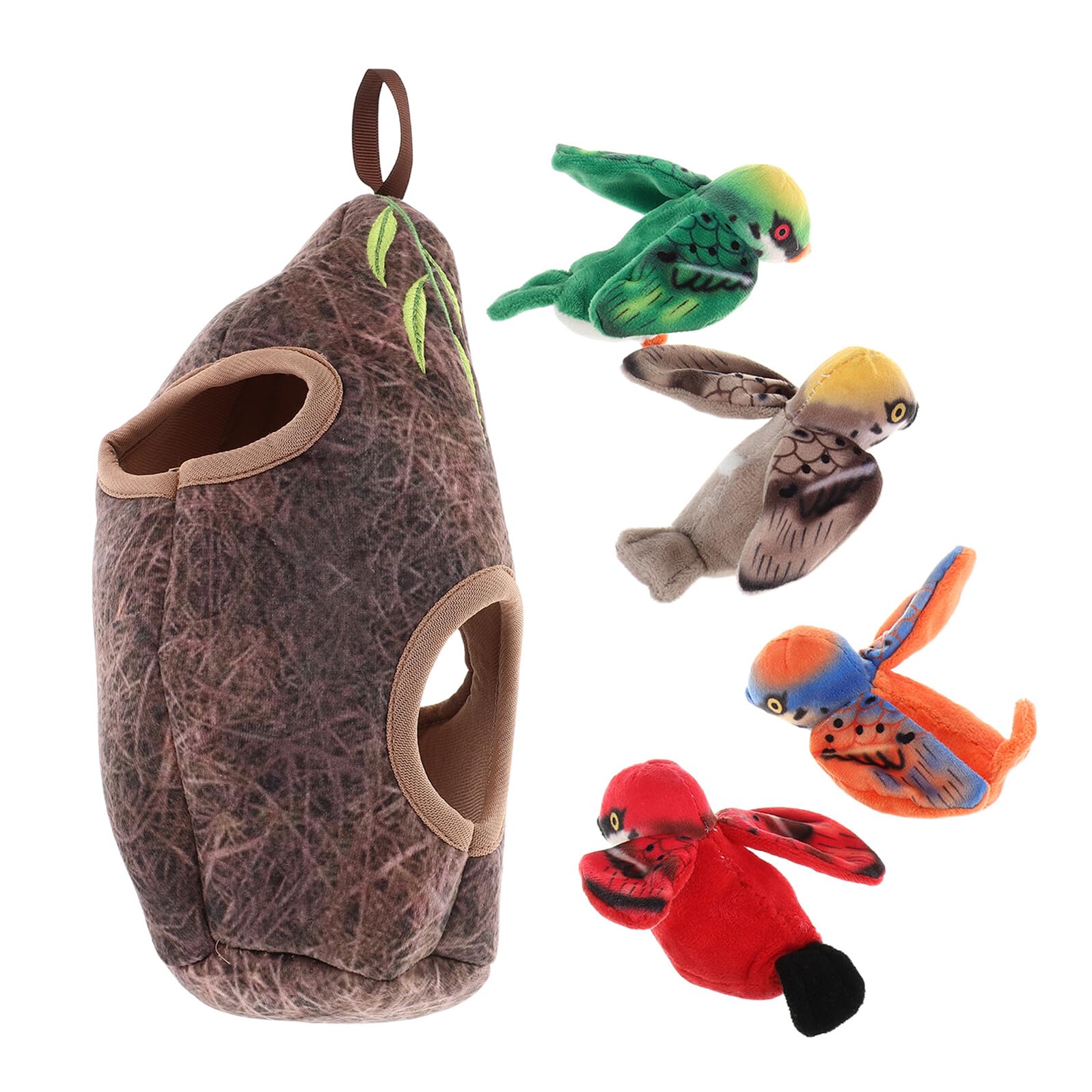 Interaktives Katzenspielzeug mit Plüsch-Vogel und Vogelkäfig Quietschendes Katzenspielzeug für Aggressive Kauer Farbenfrohes Indoor Kätzchen zur Beschäftigung und Bewegung