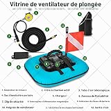 Cashwise Diving Ventilator Scuba Tank Diving System 60-70 Min Hookah Air Buddy Underwater Breathing System 52L/min Portable Lungs Breathing Device with Rechargeable Battery Red-1Battery - 2