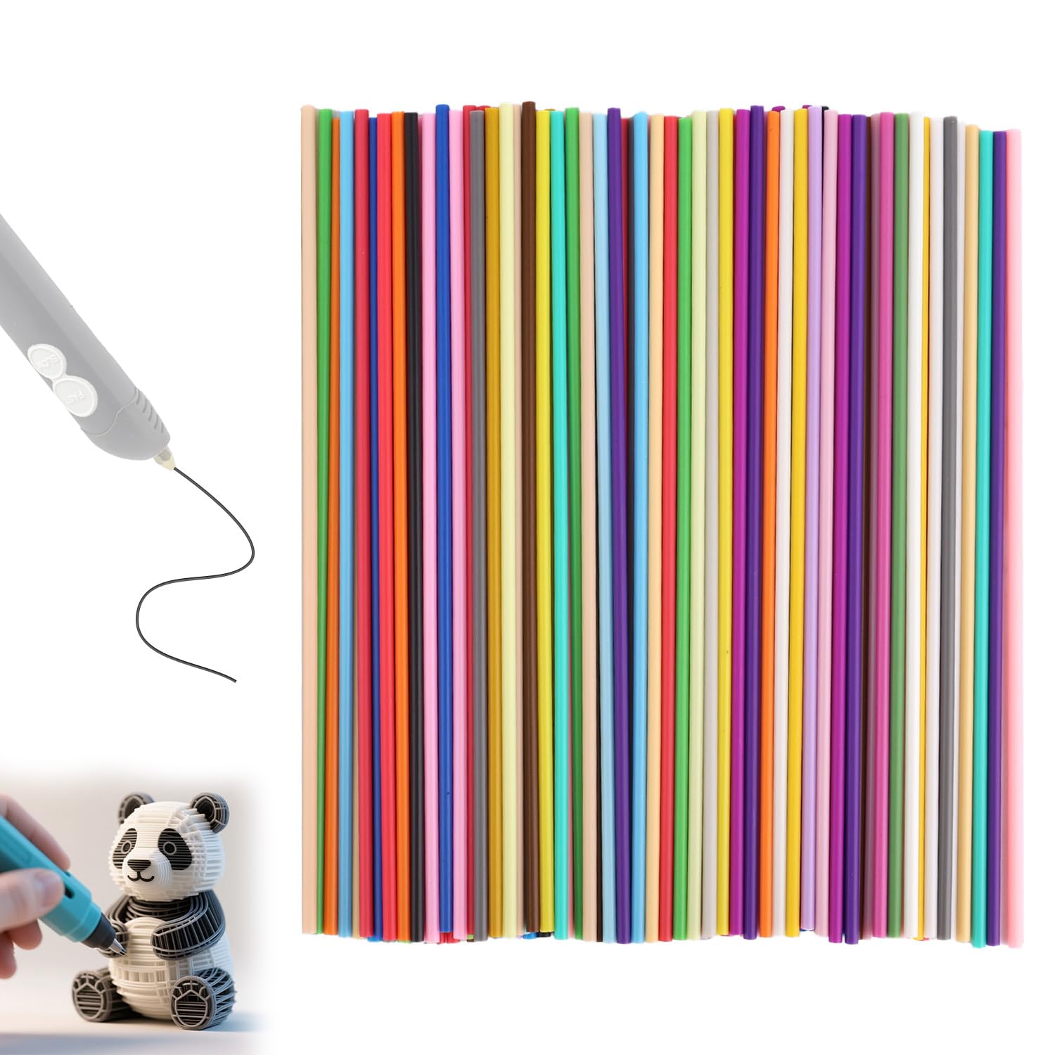 160PCS 32-Color 3D Pen Refill Packs for Start+, 2.5mm/0.1in PCL Low-Temperature Filament 3D Printing Pen Refill (5 Strands per Color)-image-20