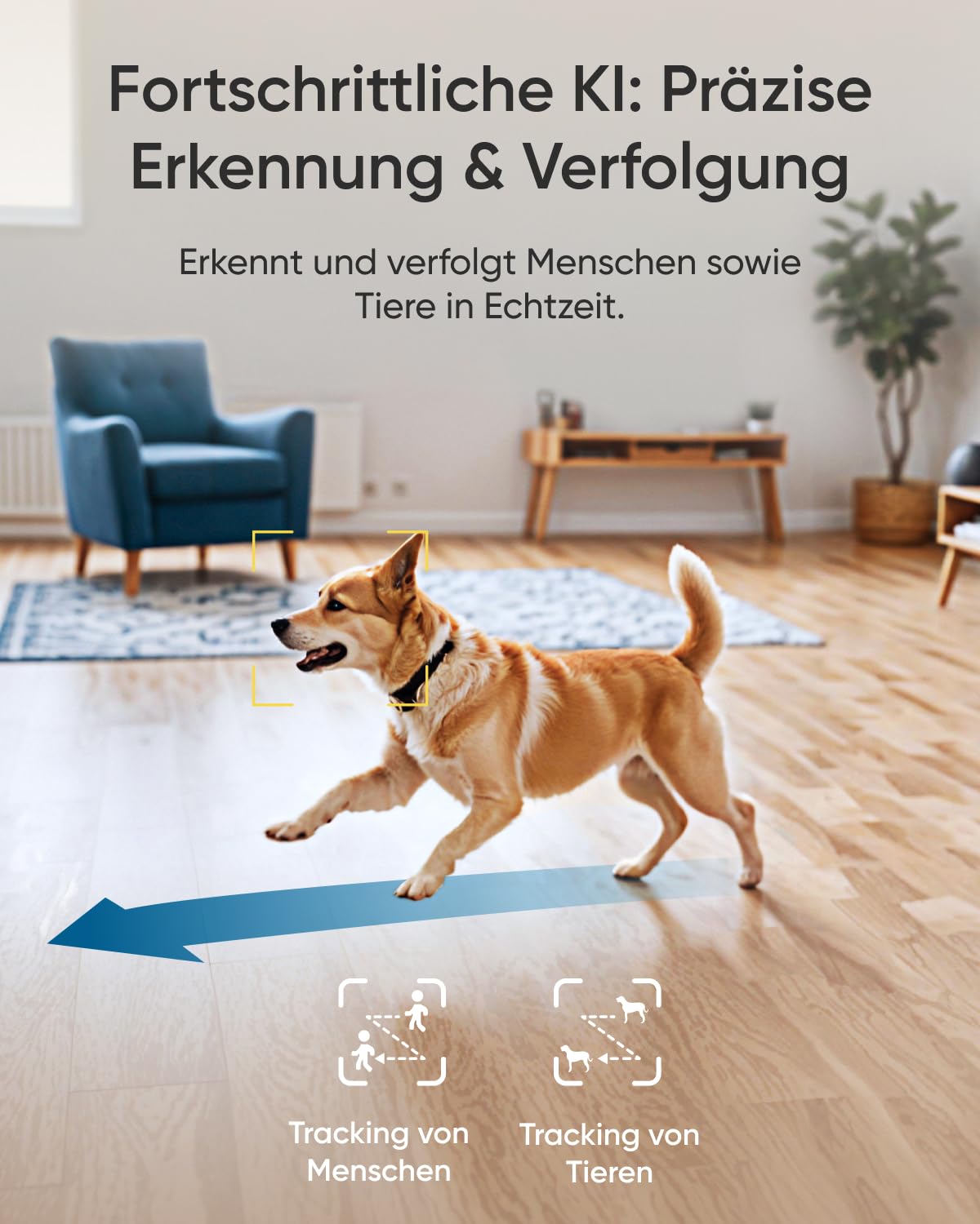 eufy Innenkamera E30, neueste Generation, 4K 8MP UHD Sicherheitskamera, 360° Abdeckung, 6× optischer Zoom, Farbnachtsicht, KI-Erkennung Mensch/Tier/Weinen, Auto-Tracking Mensch/Tier, HomeKit, Weiß