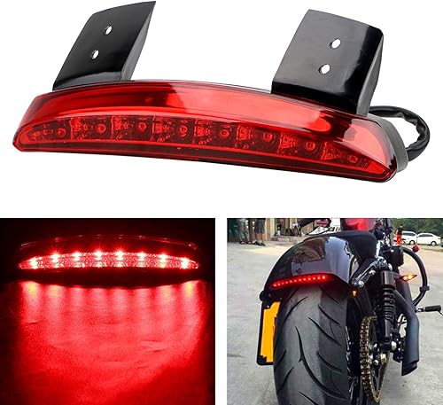 Miniatura 7 de ANKIA - Luz de freno trasera para motocicleta, borde de guardabarros LED, luz trasera, luz de parada, lámpara de señal de giro para Harley Sportster