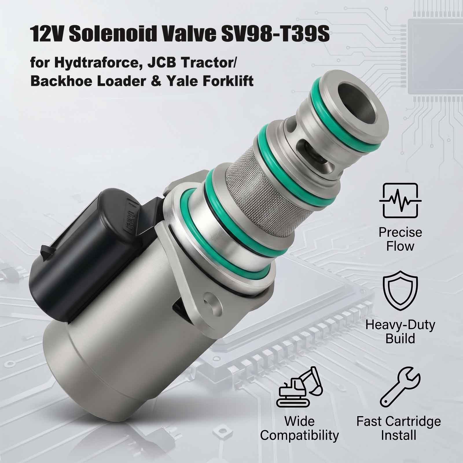 Magnetventil 12V SV98-T39S für Hydraforce Traktor JCB Baggerlader 5019094 580037013 SV98-T39S-0-N-12DY2A 35T40860 860134181 8-6013418-1