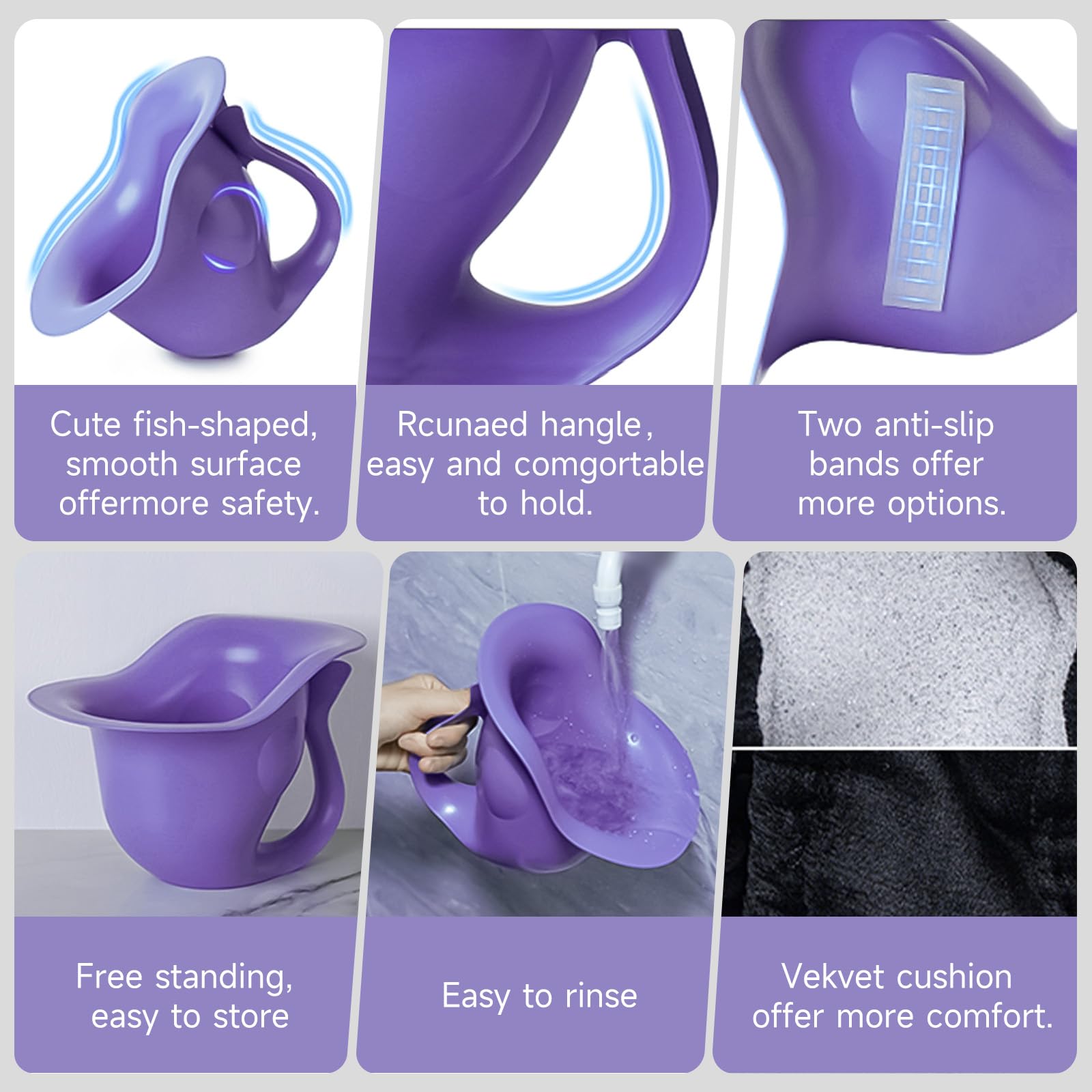 Newborn Baby Potty Trainer, Cute Fish Shape Portable Potty for Infant Potty Training, Diaper Free Use Indoor & Outdoor - 5