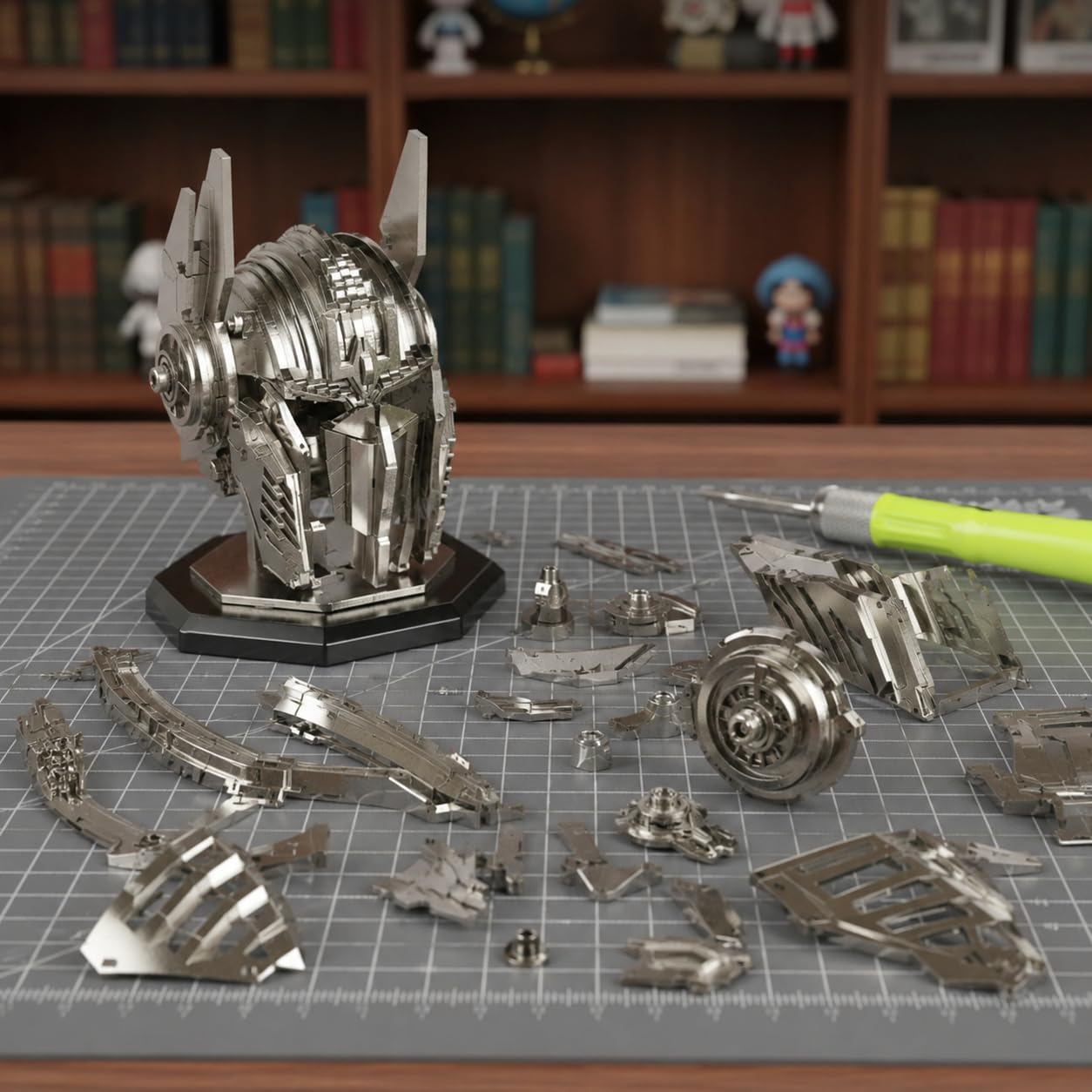 Metalowe puzzle 3D, model robota dla dorosłych, puzzle mechaniczne, wymagający zestaw budowlany z narzędziem, fajna dekoracja biurka dla mężczyzny lub entuzjastów budowania 3D, prezent