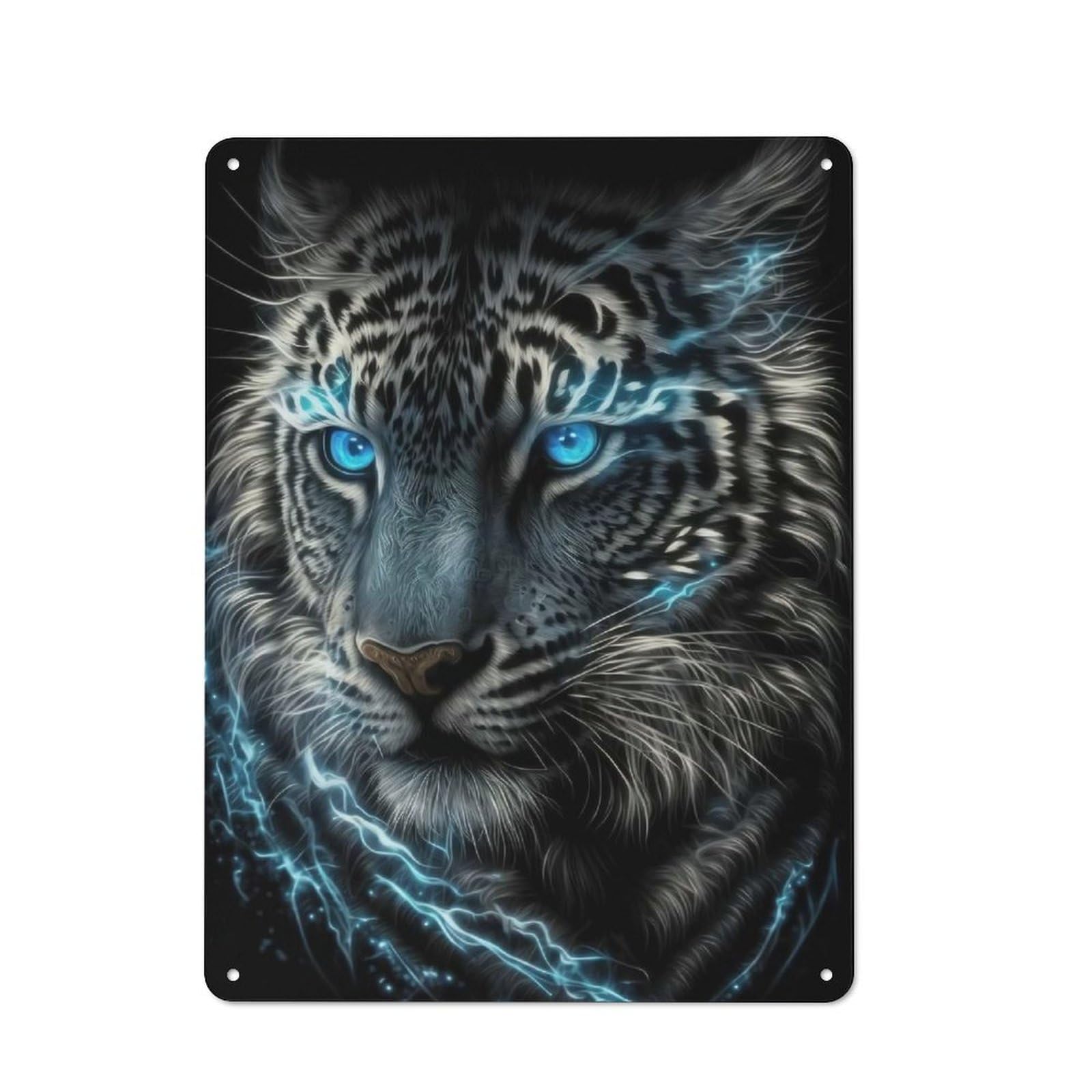 Junmoney Magic Frost Tiger Metal Plaque 40X30cm With For Pub Or Café, Rustic Decor, For Pub Decor Enthusiasts