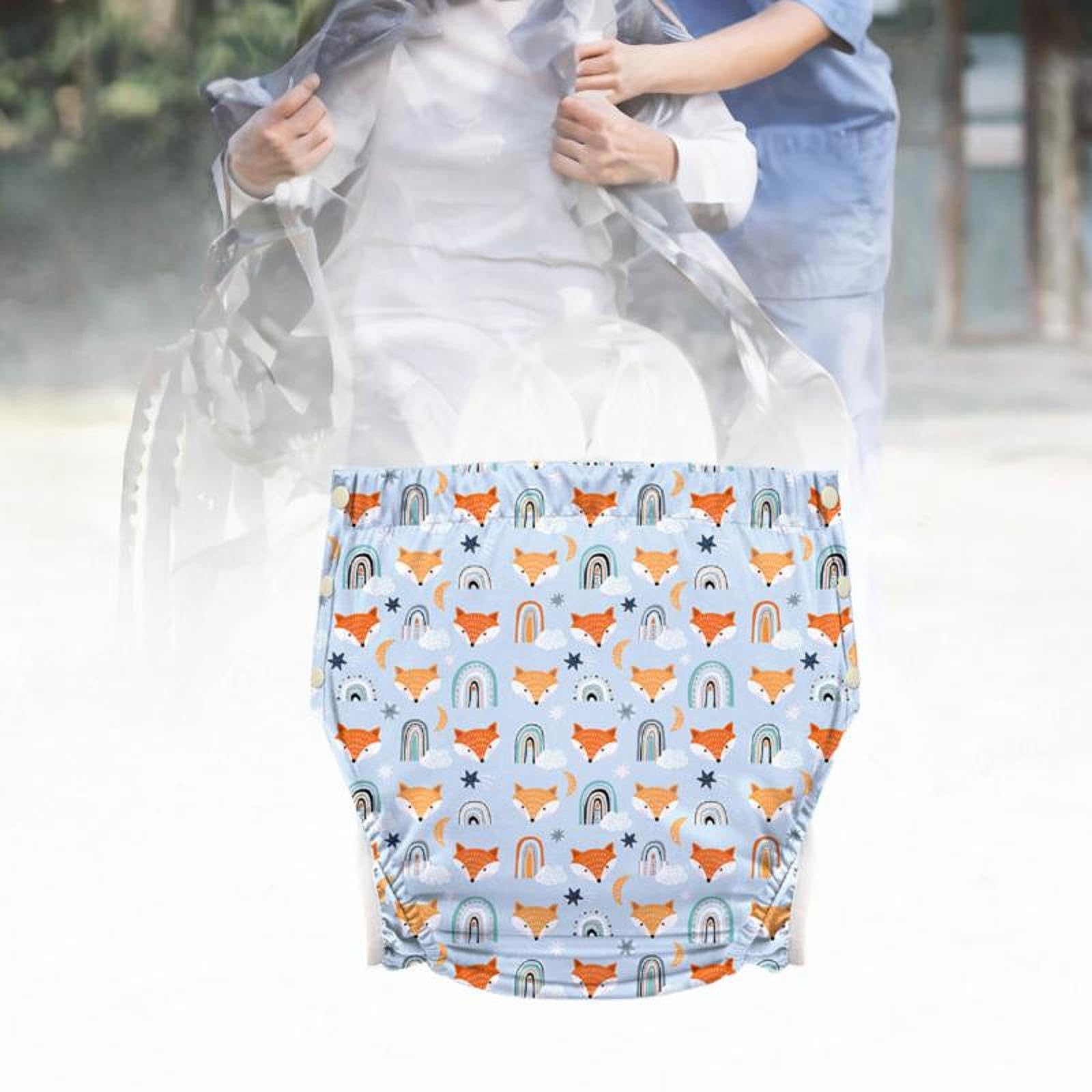 Generic Couche lavable en tissu pour adultes, couvre-couche à poche pour Incontinence, slip Anti-fuite pour hommes, Renard Xxl