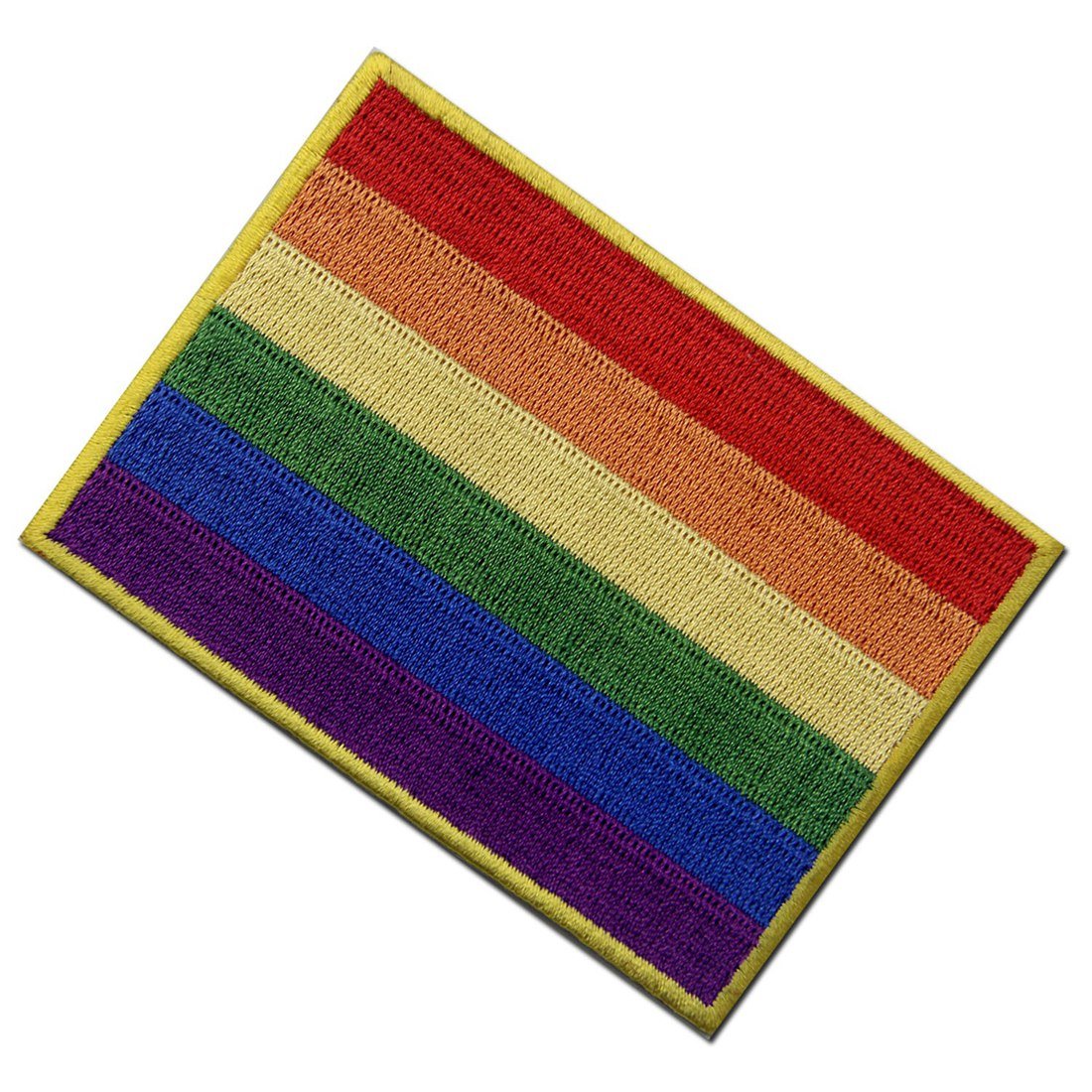 Progress Rainbow Gay Pride LGBT opstrijkbare borduurpatch vlag geborduurde stof naaien overdracht voor kleding 8 cm x 5 cm rechthoek pak van 1