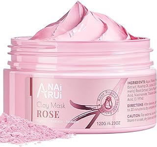 ANAI RUI Máscara facial rosa, máscara de arci...