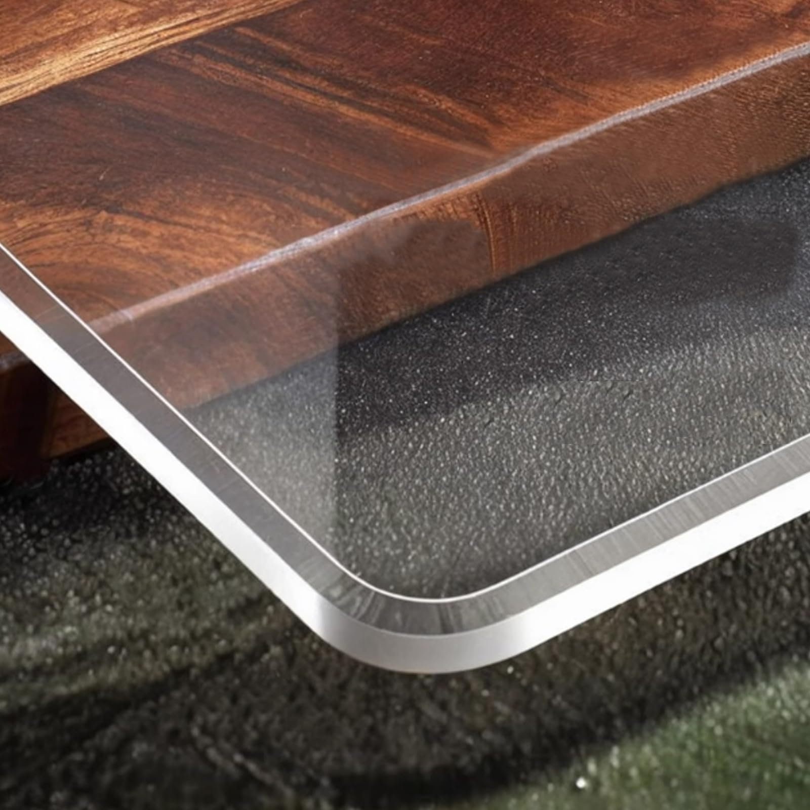 Tovaglia da Tavola in PVC da 3mm,Tovaglia Trasparente Rettangolare Inodore Anti-Restringimento,Tovaglia Impermeabile,Tappetino da Scrivania con Smusso a 65°,per Tavolo da Pranzo (40x110cm/16x43in)