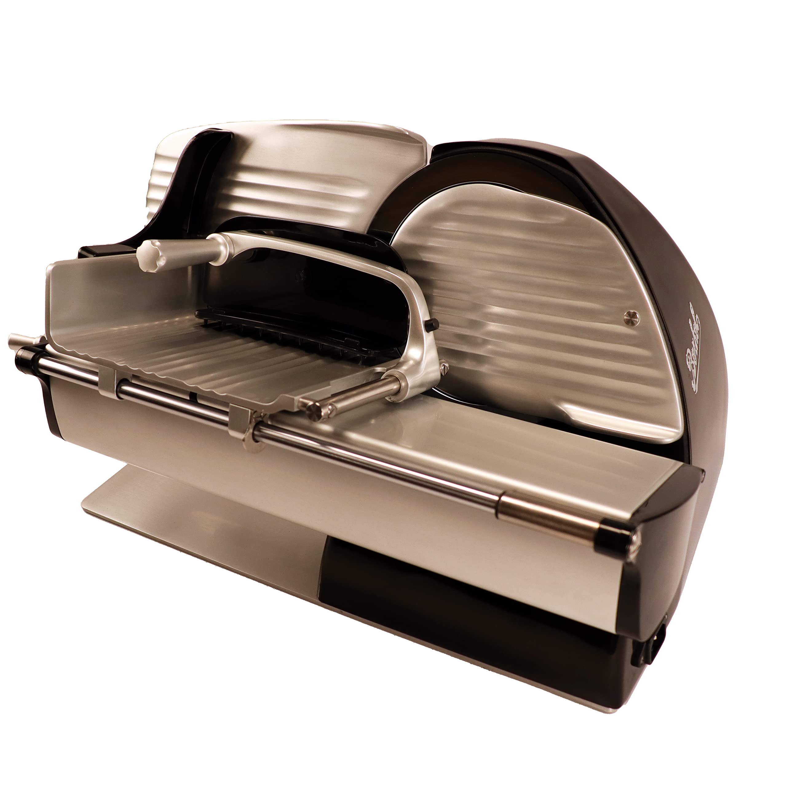 Berkel Home Line 200 Plus nero – Affettatrice professionale con kit di montaggio, coltello dentato per pane e tagliere fatto a mano, preciso, silenzioso, sicuro, compatto