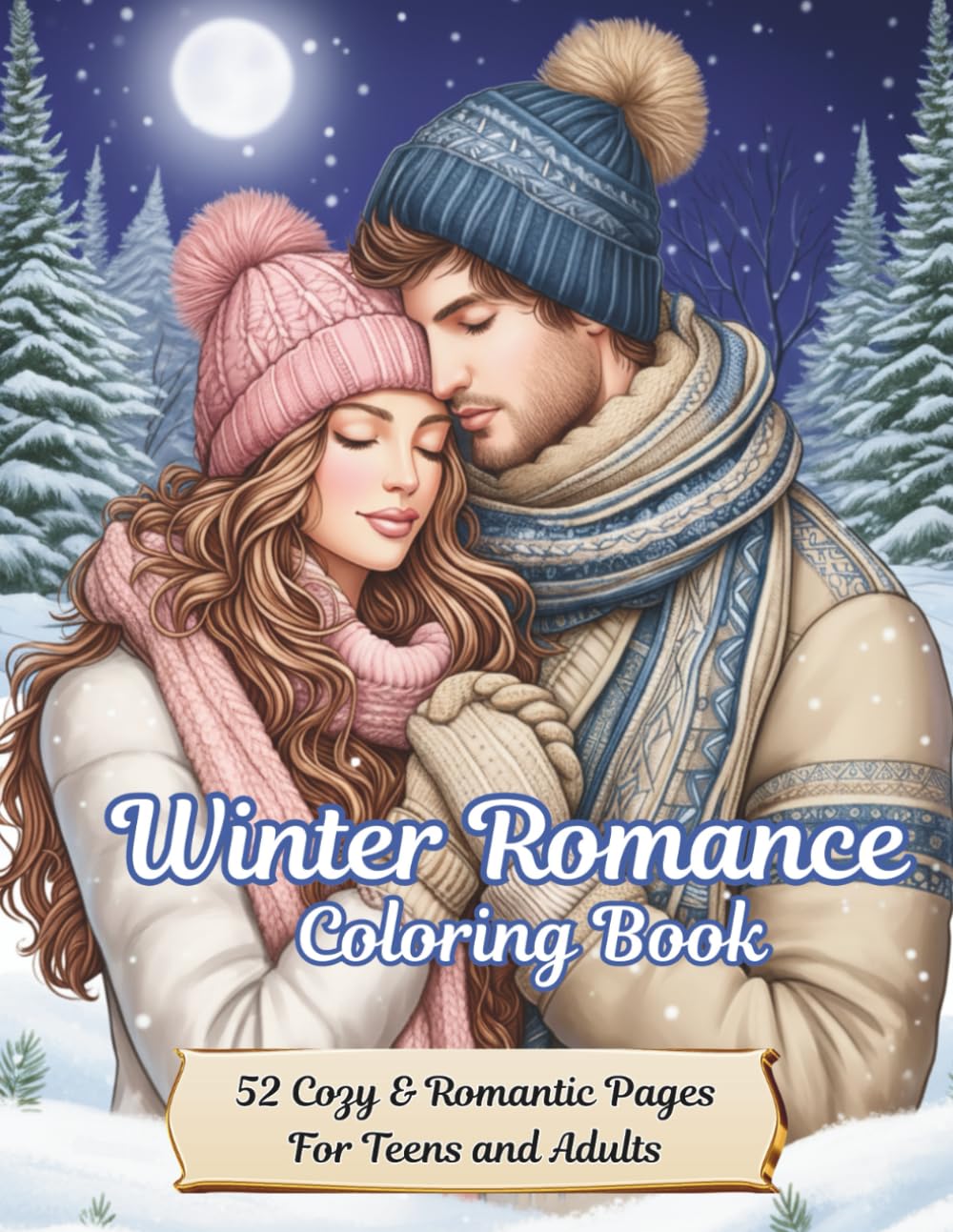 Winter Romance Coloring Book: 52 Romantic Winter Coloring Pages Featuring Couples, Cozy Scenes, and Snowy Moments