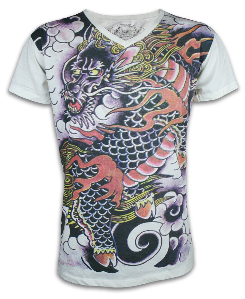 Ako Roshi Men´s T-Shirt Red Dragon Tattoo MMA Japan