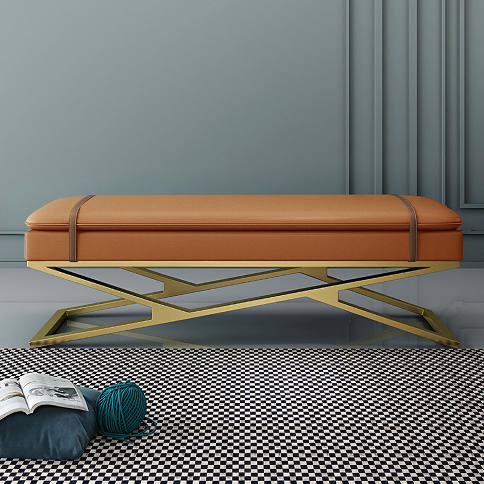 Banc de chambre rembourré pour se chausser sans effort