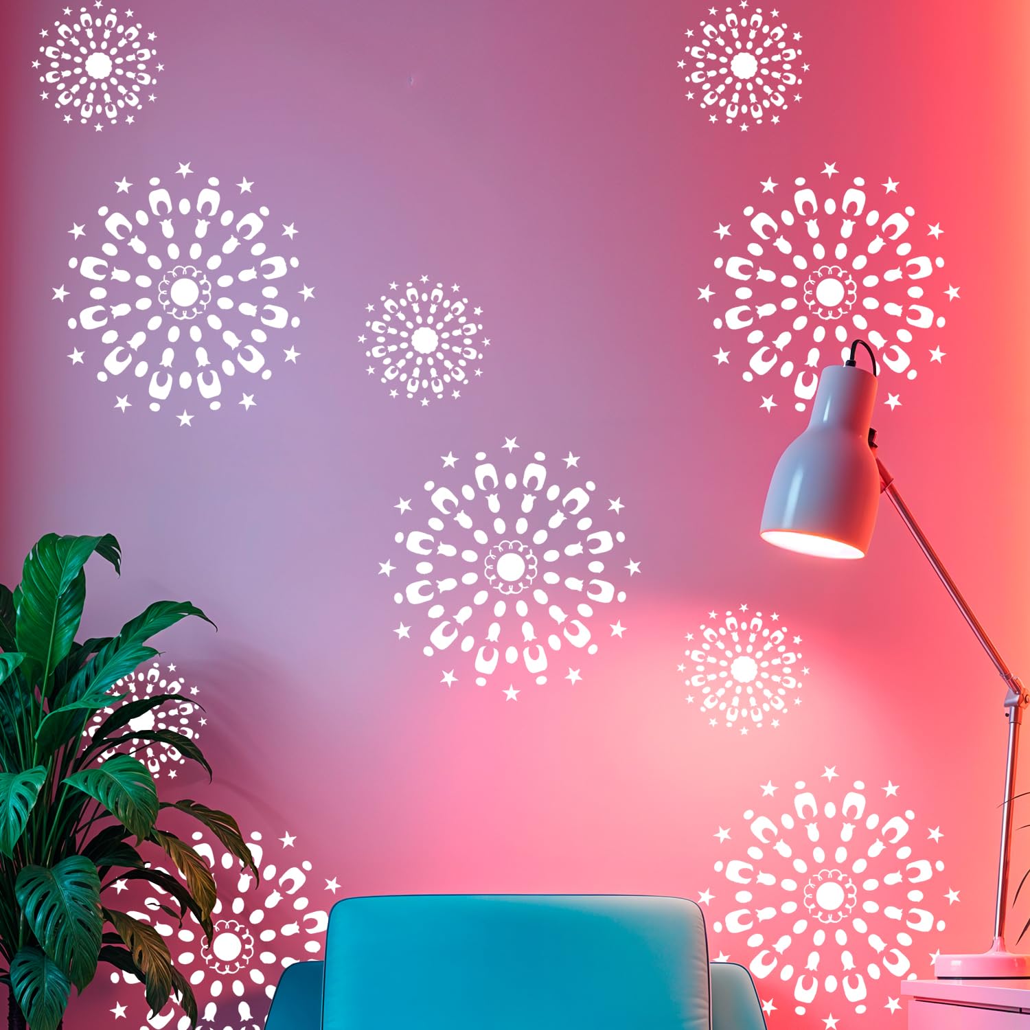 ARandNJ Stencils for Wall Painting Pack of 1 (Size:-16X24 Inch) Pattern Theme- Padlocked Dahlia Print DIY Reusable Design Ideal for Drawing Room, Living Room, & Office Decoration (B0B4G3RKVW) Amazon Price History, Amazon Price Tracker