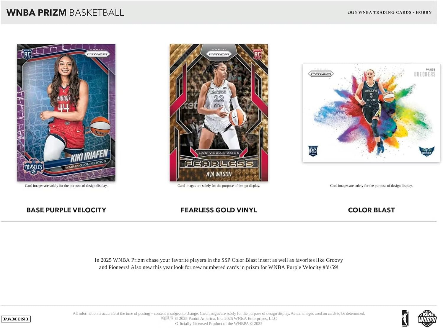 2025 Panini Prizm WNBA Basketball Hobby Trading Card Box (2 Autograph Cards Per Hobby Box)