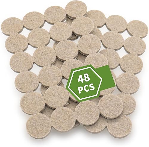 Vista 90 de Almohadillas de fieltro para muebles de madera dura, 68 unidades, almohadillas de muebles, protectores de suelo para pisos de madera dura