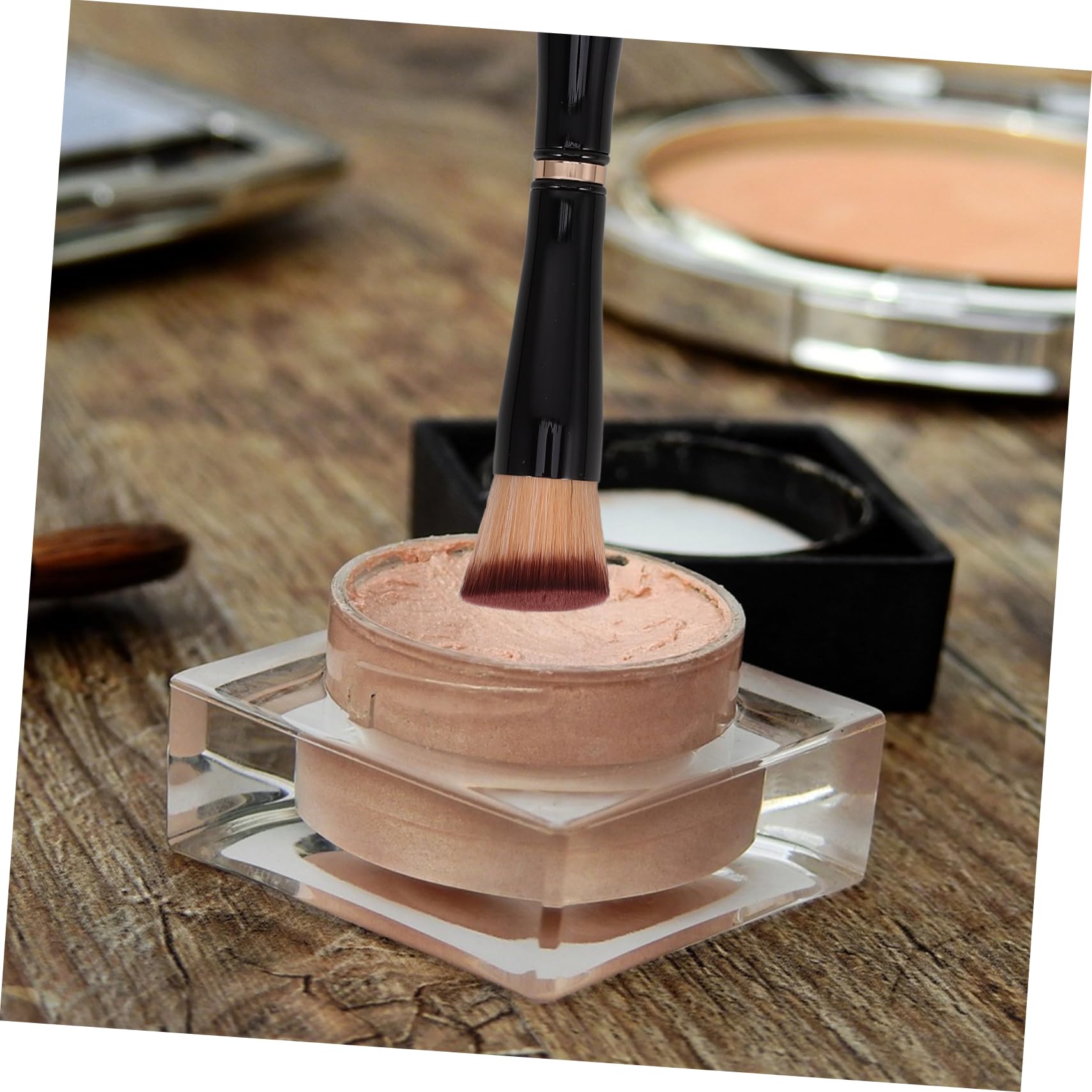 Didiseaon 5 Pz pennello da trucco Spazzola fondotinta pennello per fondotinta piccolo pennello per il trucco pennello per polvere sciolta pennello per cipria Lana di nylon di seta ondulata