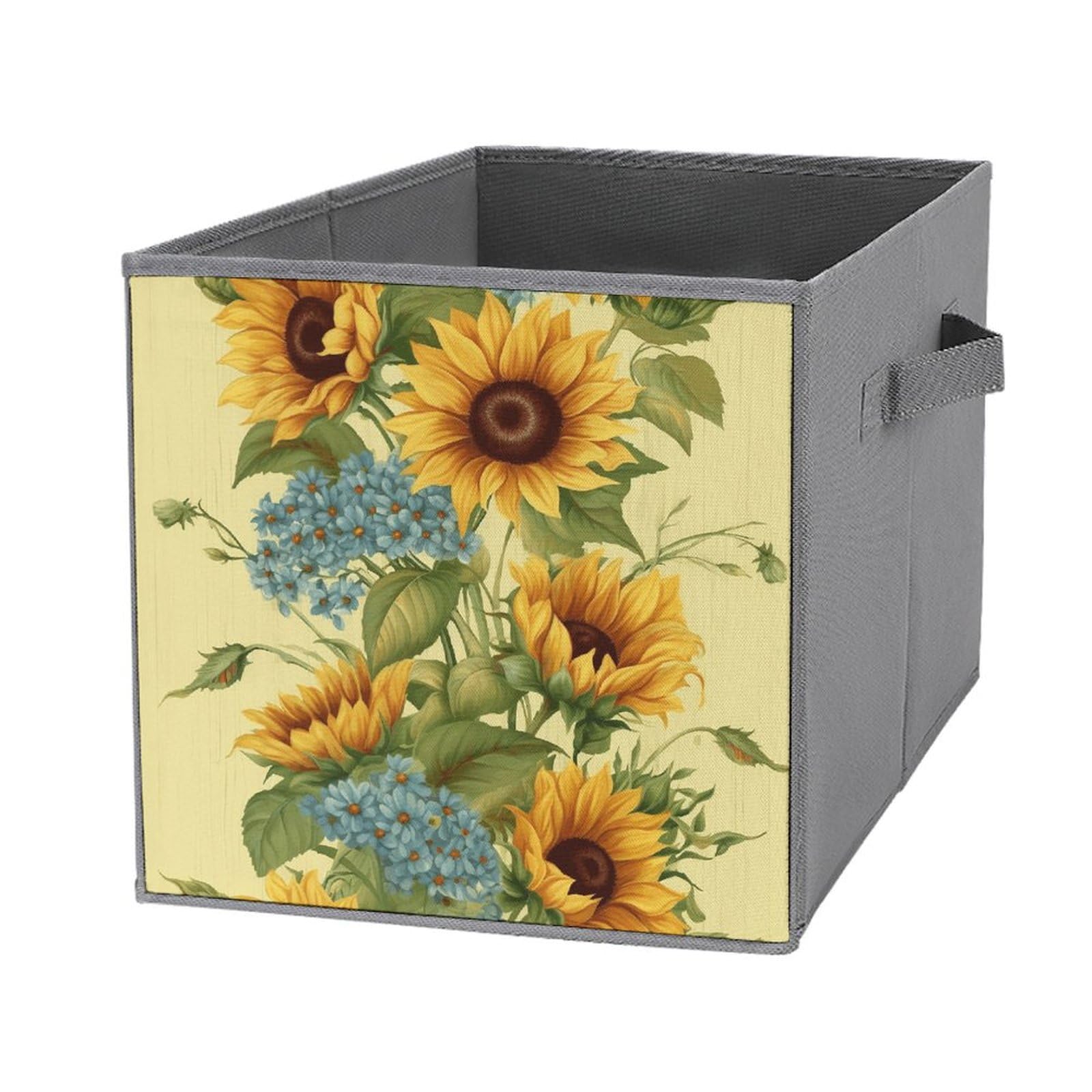 Boîtes de rangement empilables anti-désordre lot de 6 cubes pliables à tournesols