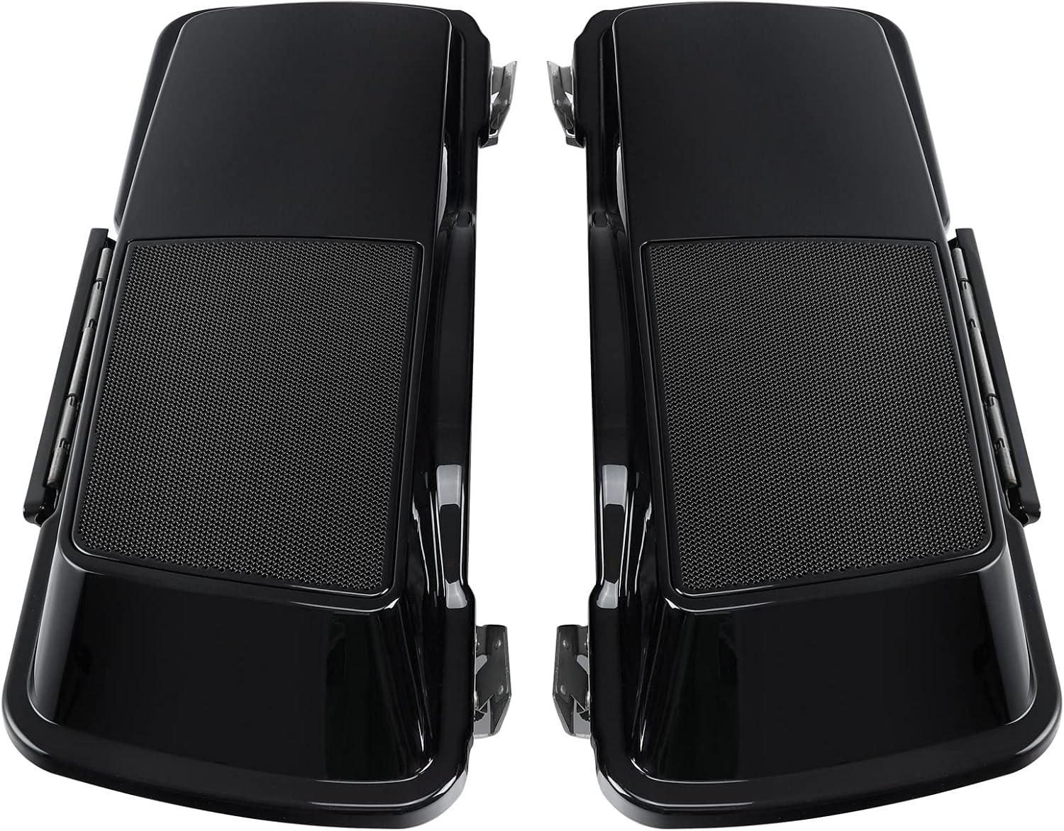 TCMT 5" Stretched Extended Saddlebags 6X9 Speaker Lid Latches Fits For Harley 1994-2013 Touring CVO Road Glide Road King Street Glide Electra Glide Ultra Classic 1994-2013 Vivid Black