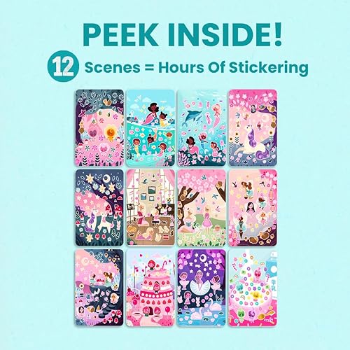 Miniatura 6 de Cupkin Libro de calcomanías de princesas para niños, un mundo mágico de Cupkin, artículos esenciales de viaje en avión para niños pequeños, más