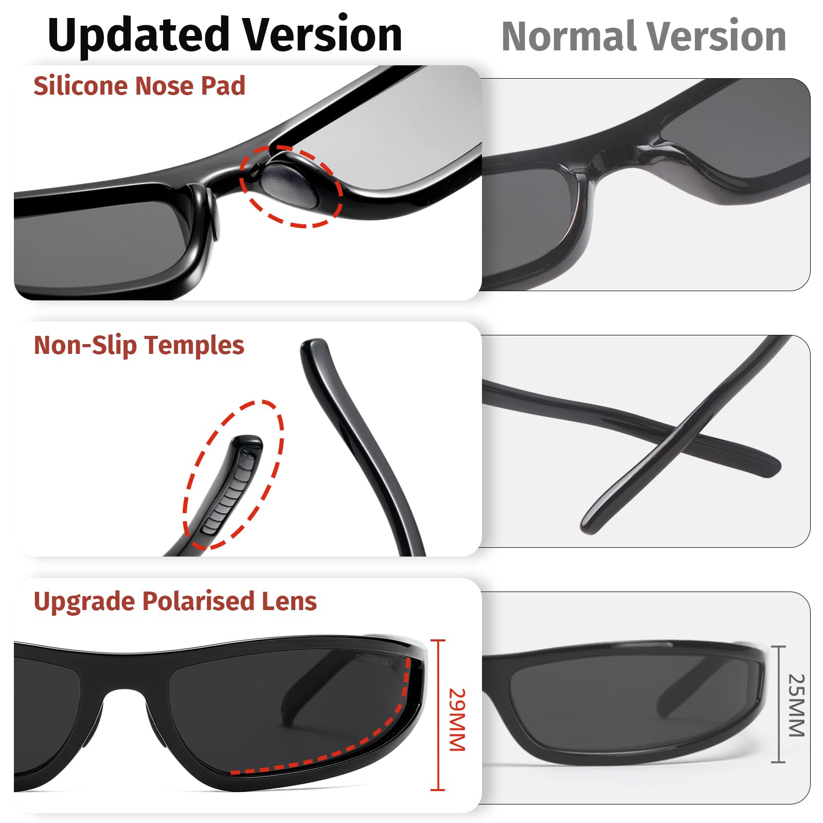 SHEEN KELLY Polarisiert Wrap Around Sonnenbrille Herren Damen TR90 Rahmen | Vintage Gangster Stil Y2K Futuristische Rave/Schnelle/Techno Brille