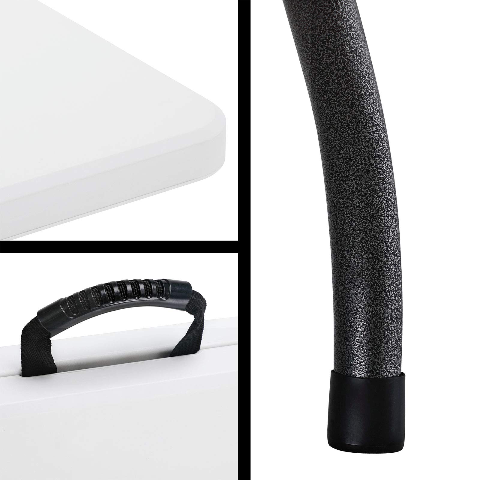 Deuba Mesa Plegable para jardín Blanca Mesa Portátil con Asas 240x70x74cm para Camping fiestás o Picnic al Aire Libre