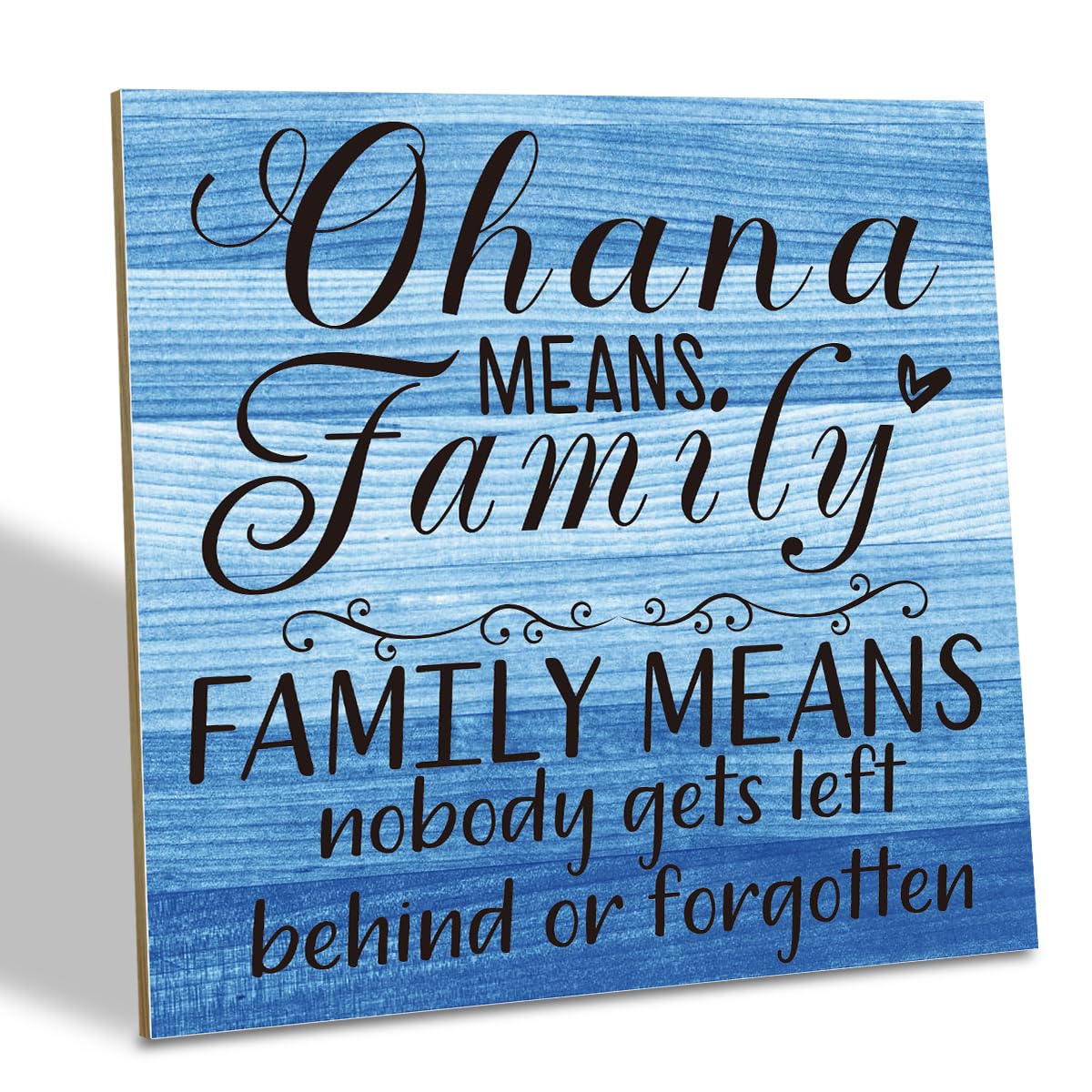 Family Sign, Ohana Means Family, Family Means Nobody Gets Left Behind or Forgotten, Wood Plaque Table Art Sign 6.2 * 6.2inch, Warm Family Quote Sign, Farmhouse Home Tabletop Decor, Family Room Sign C