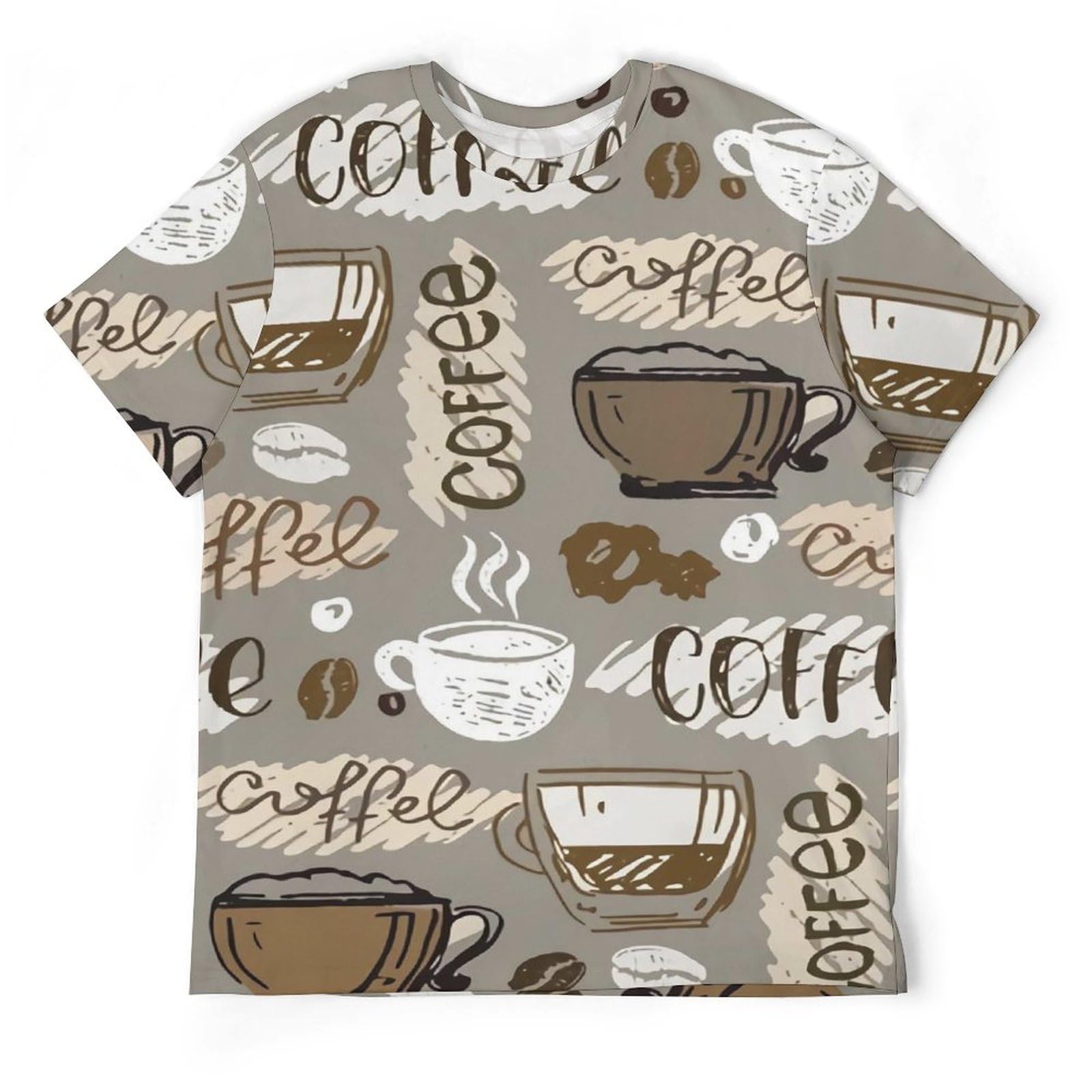 Unisex Coffee T-Shirts for Women Stylish Classic Crew Neck Short Sleeve Tops Tee