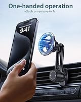 Vista 5 de volport Soporte magnético para teléfono para ventilación de automóvil, [no bloqueante] Soporte de teléfono de coche para iPhone, funda magnética