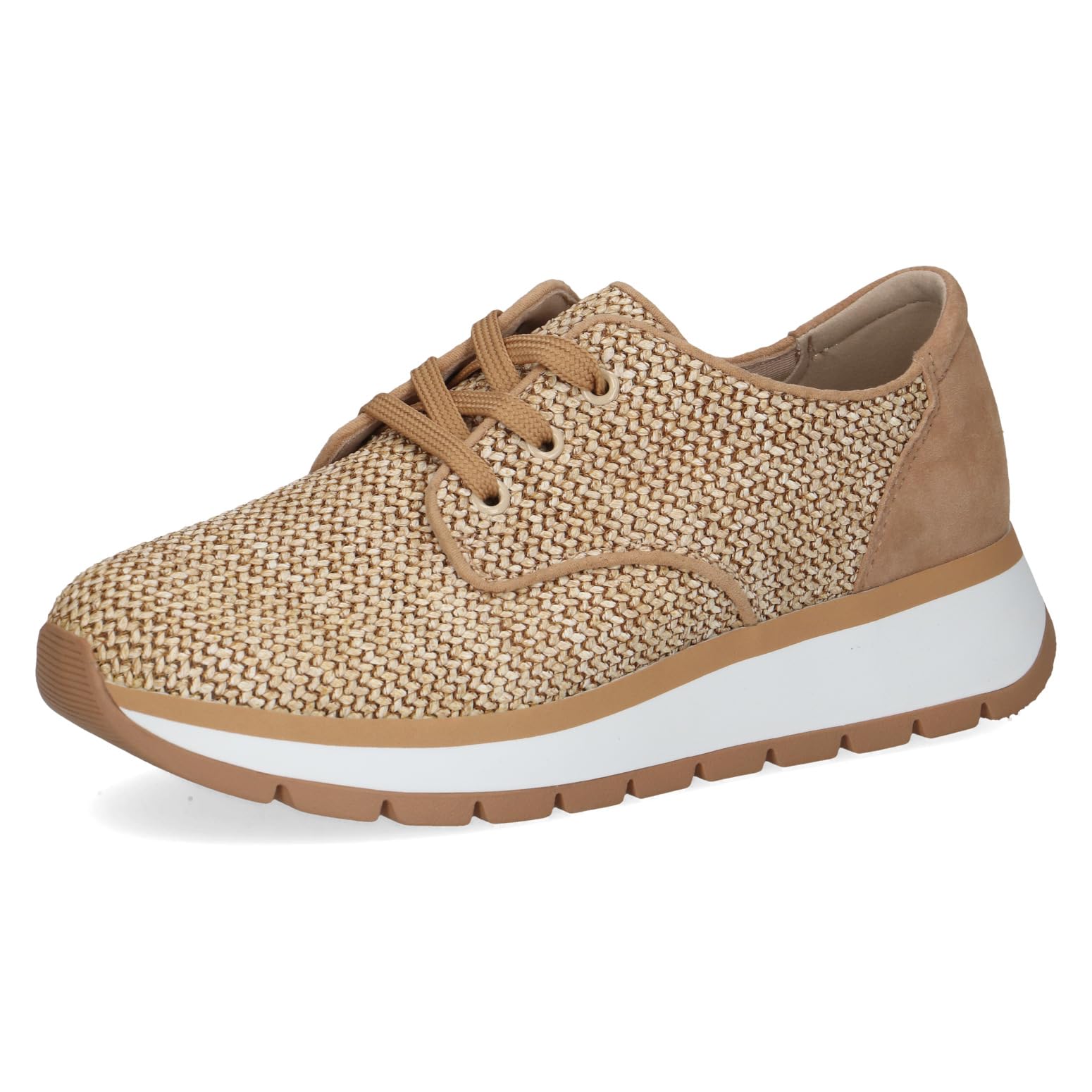 CAPRICE Women's Flat Breathable Sporty Sneakers, Beige (Beige Comb), 6.5 UK