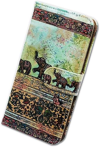 Miniatura 8 de Bcov TCL Stylus 5G - Funda de piel con tapa para teléfono con diseño de elefantes tribales con ranura para tarjetas, soporte para TCL Stylus 5G