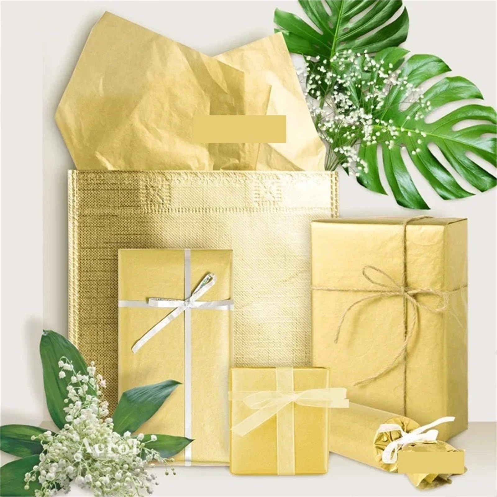 Florist Blumenstrauß Geschenkpapier, Geschenkpapier, 20 Stück Seidenpapier, Blumenmuster, 50 x 70 cm, mehrfarbig(Black)