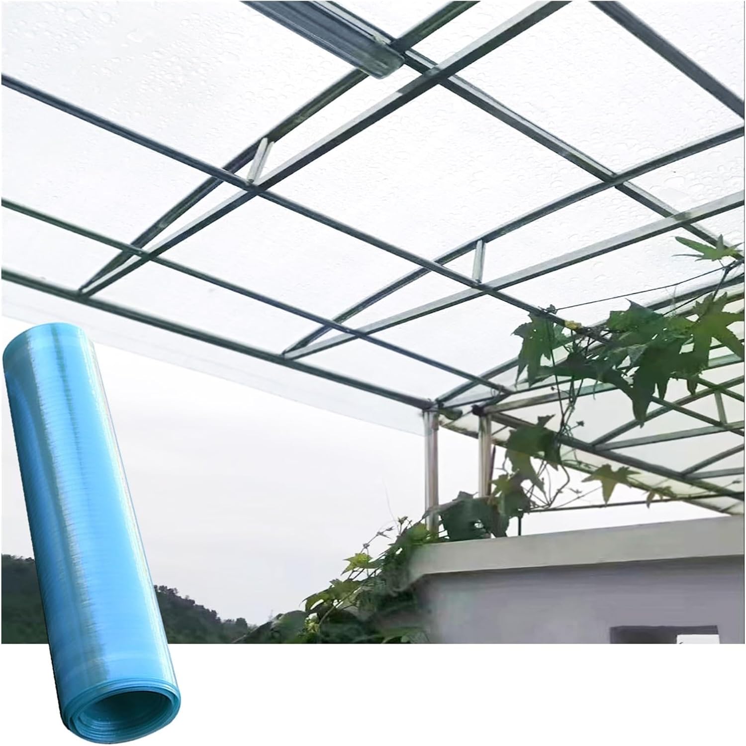 Polycarbonate Roofing Sheet, Outdoor Greenhouse Glassfiber Daylighting Panels, Balcony Cold Frame Fence Clear Rainproof Board, Easy to Bend & Cut (Color : Clear-1mm, Size : 1.5x6m)
