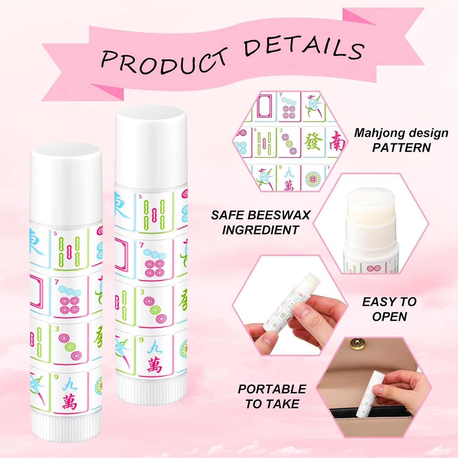 Leelosp 24 Pcs Mahjong Lip Balm Bulk, Party Favors Gifts for Women image 2