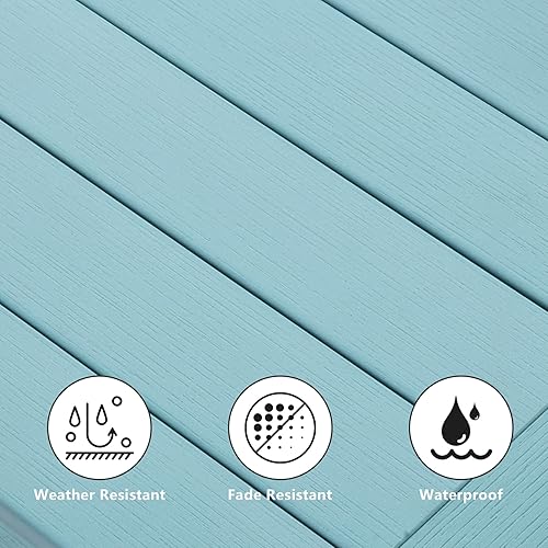 Vista 24 de Double Adirondack - Mesa auxiliar rectangular para exteriores, resistente a la intemperie, para silla Adirondack, color gris