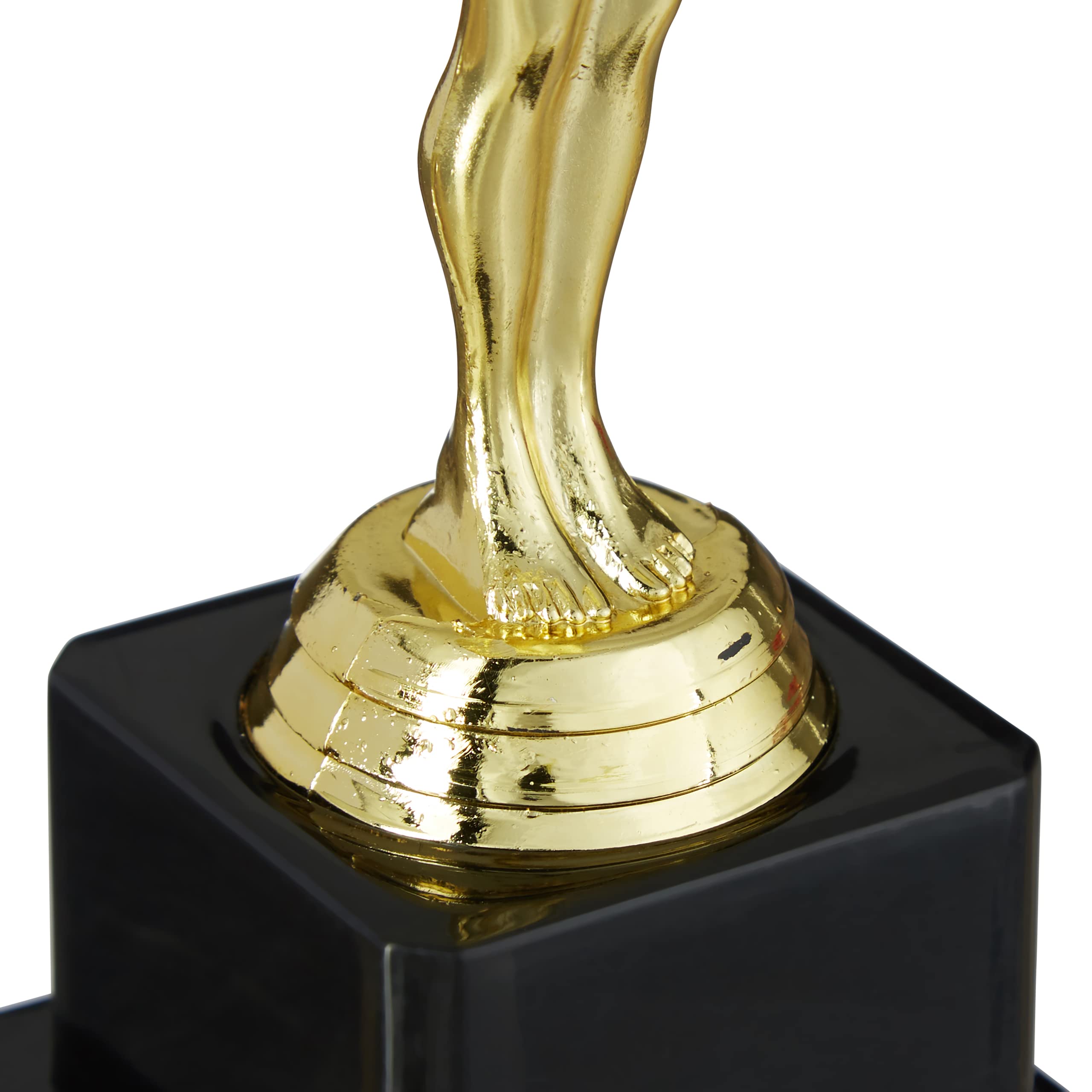Relaxdays Statuetta, Premio con Podio Quadrato, Statua con Corona, Cinema & Hollywood, Idea Regalo, Decorazione,18cm,Oro