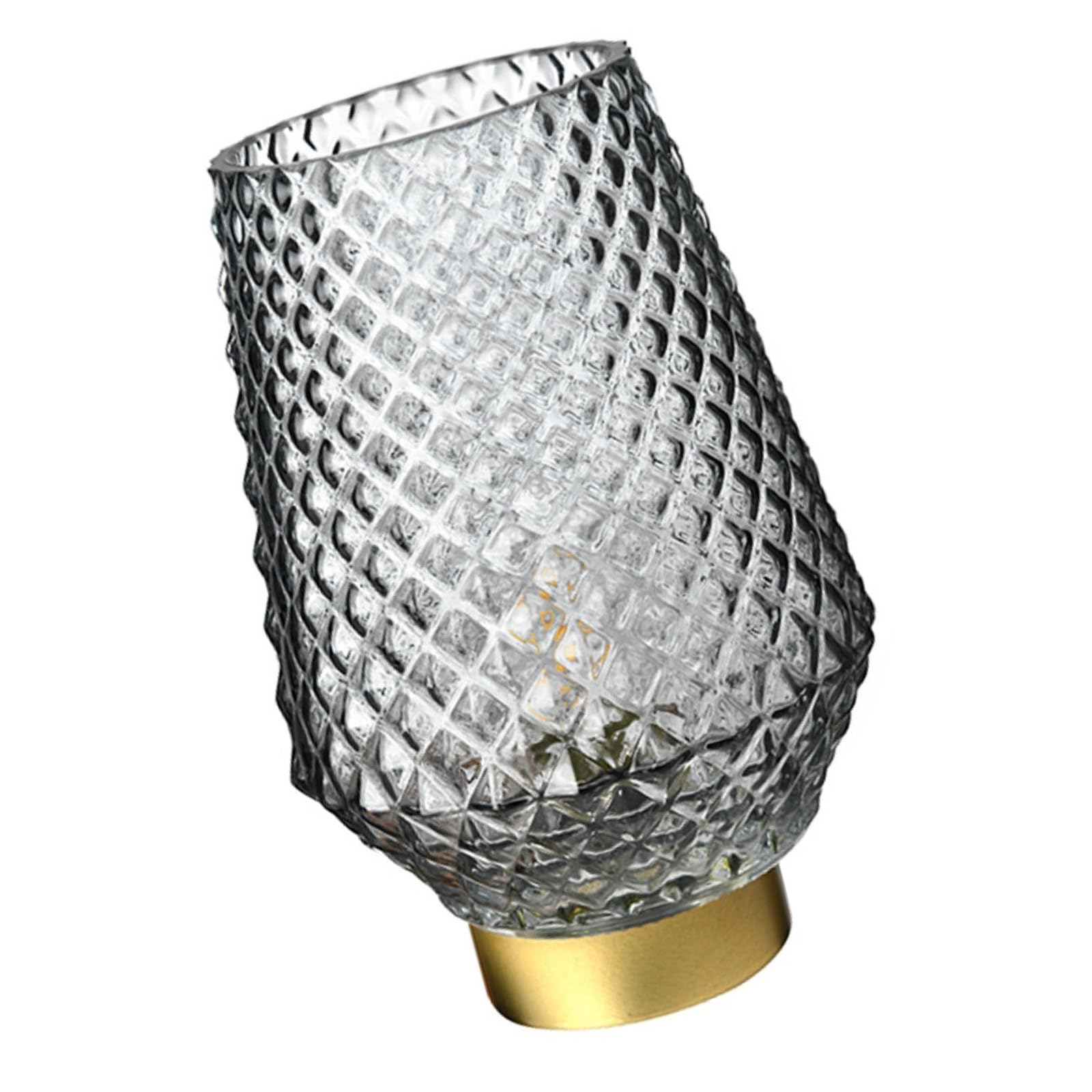 Buxuaaaa Glass Faceted Lamp Elegant Soft Bedside Light Table Light Glass Texture for Bedroom and Living Room Table Lamps