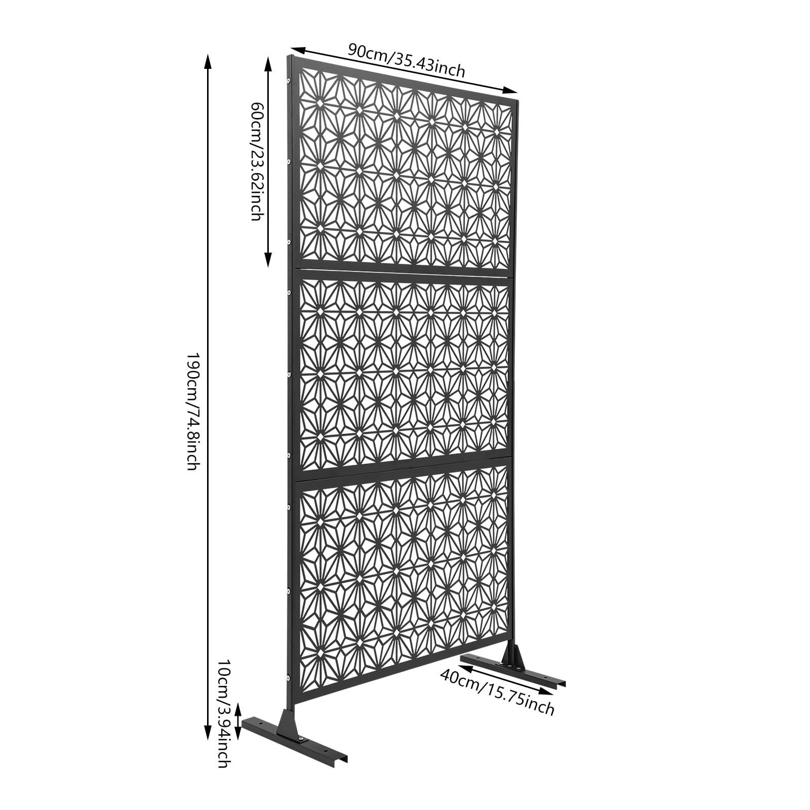 Panel De Privacidad Para Exterior - 180x120 Cm, Metal Decorativo, Divisor De Jardín, Balcón O Terraza