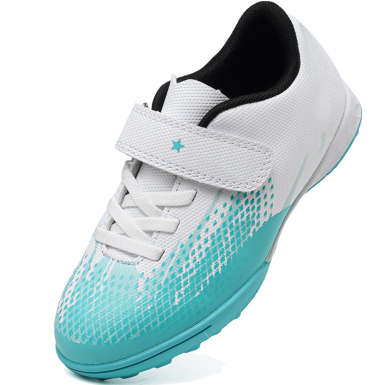 Lvptsh Football Boots Children's Boys Studs Spikes Cleats Football Shoes Men Lightweight Outdoor Sports Football Shoes Girls Low Top Training Shoes, Whitegreen, 5 UK-picture-29