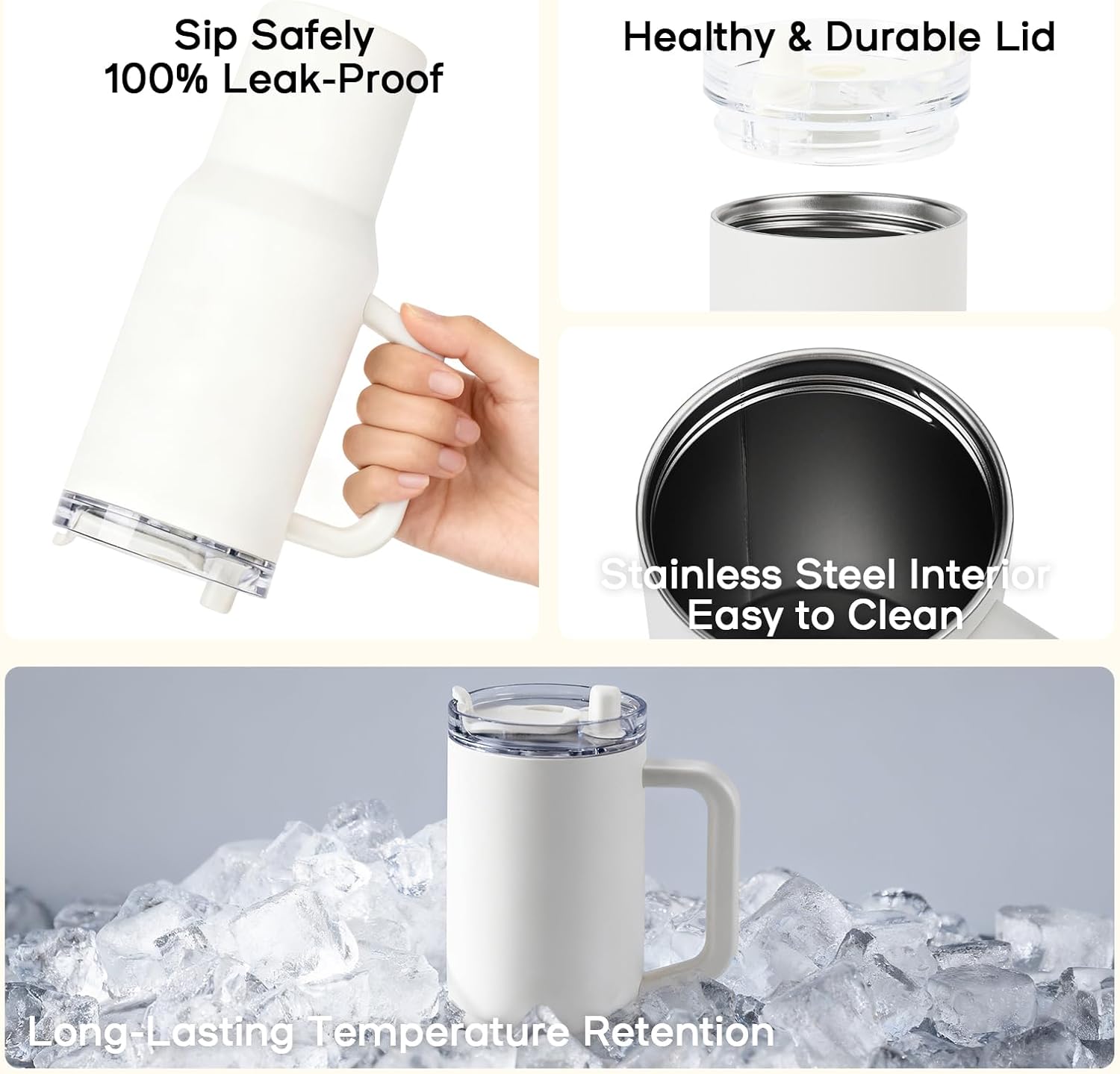 Personalized 40oz Tumbler with Handle and Straw, Custom Stainless Steel Tumbler with Name,Picture,Logo,Insulated Coffee Cup, Personalized Gifts for Women Men, Birthday Christmas Gift (40oz) - Image 5