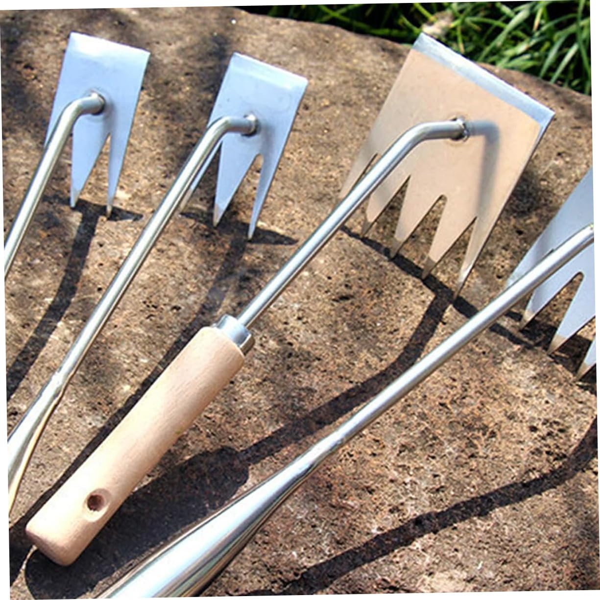 Toyvian 4 Stück Ergonomisches Gartenwerkzeug Multifunktionales Unkrautentfernungsgerät für Anfänger für Müheloses Jäten und Gartenpflege