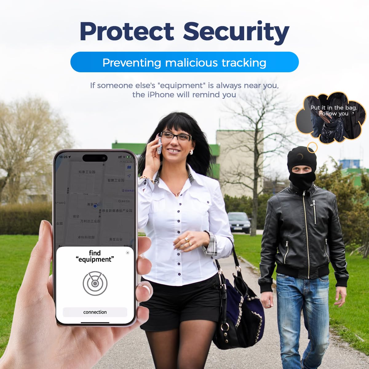 Paquete de 2 rastreadores Bluetooth con A-pple Find My (solo i-OS), localizador inteligente de artículos, seguimiento impermeable para cartera de mascotas, mochila, equipaje de perro