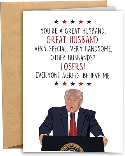 Tarjeta de cumpleaños divertida de Donald para esposo, tarjeta de aniversario divertida de Donald de parte de la esposa, tarjetas de regalo con