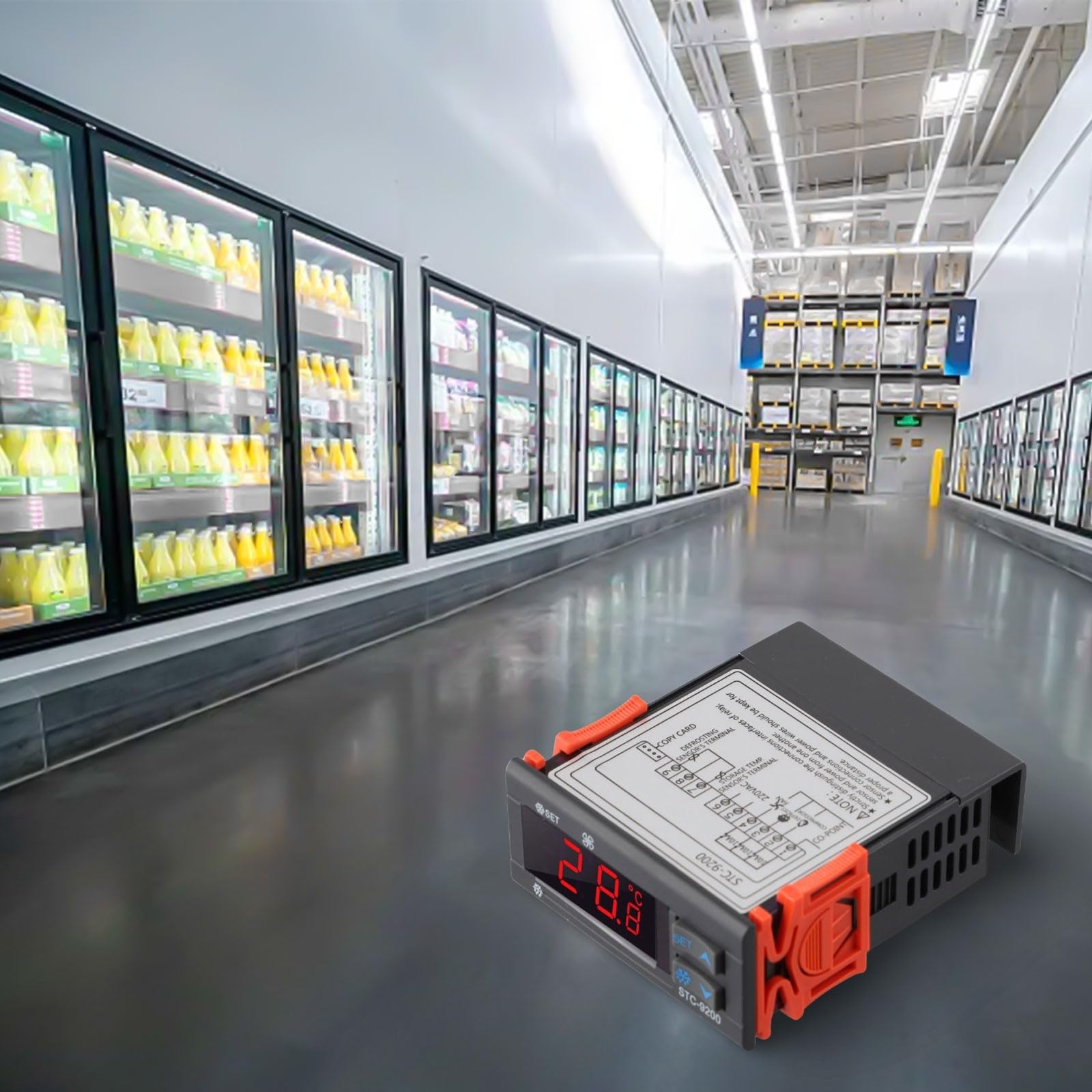 STC 9200 Termostato electrónico, controlador de ventilador de descongelación de refrigeración, gestión de almacenamiento en frío, funcionamiento del congelador, medición de temperatura