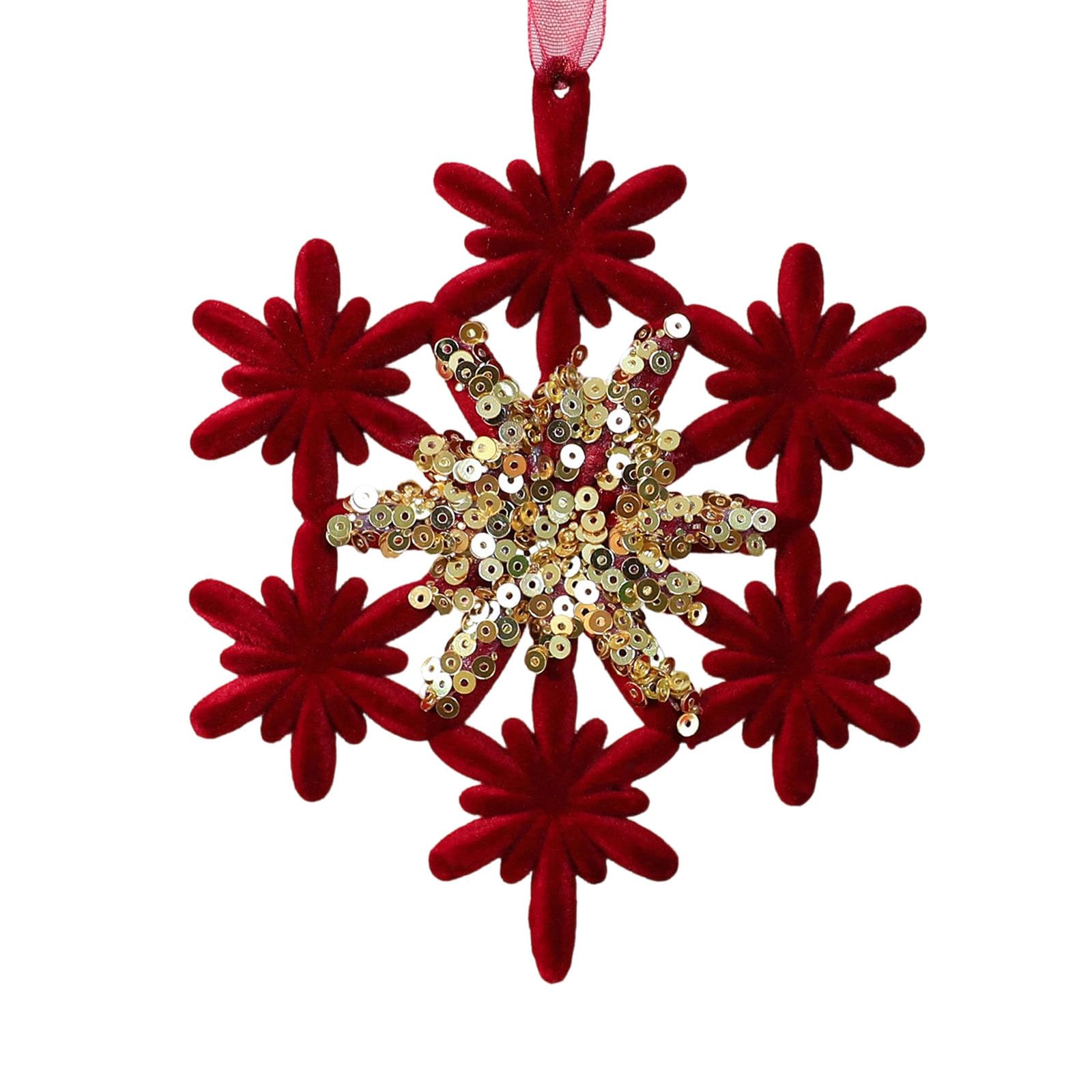 Shatterproof Christmas Tree Decoration Sequins Velvety Deer/Butterfly/Snowflake/Wreath Pendant for Holiday Tree Mantels Home DecorationChristmas Bowknot Christmas Hanging Decoration