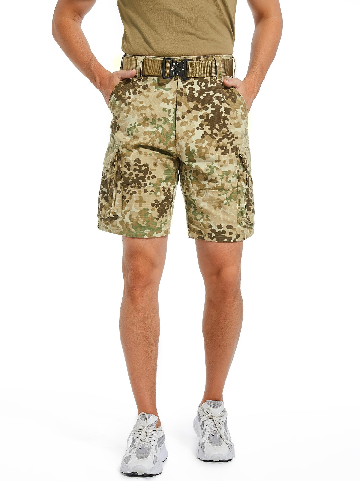 TWCHASTactical Cargo Shorts for Men, Strong Ripstop Fabric, Garment-Washed with 6 Pockets for Urban, Outdoor Performance